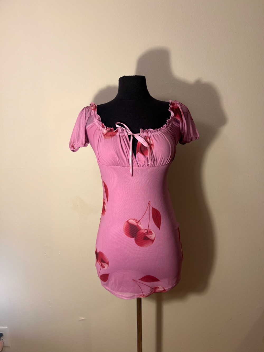 Cherry print mini dress